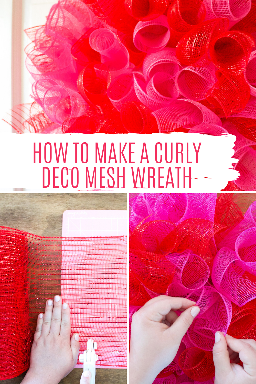 How to make a curly deco mesh wreath
