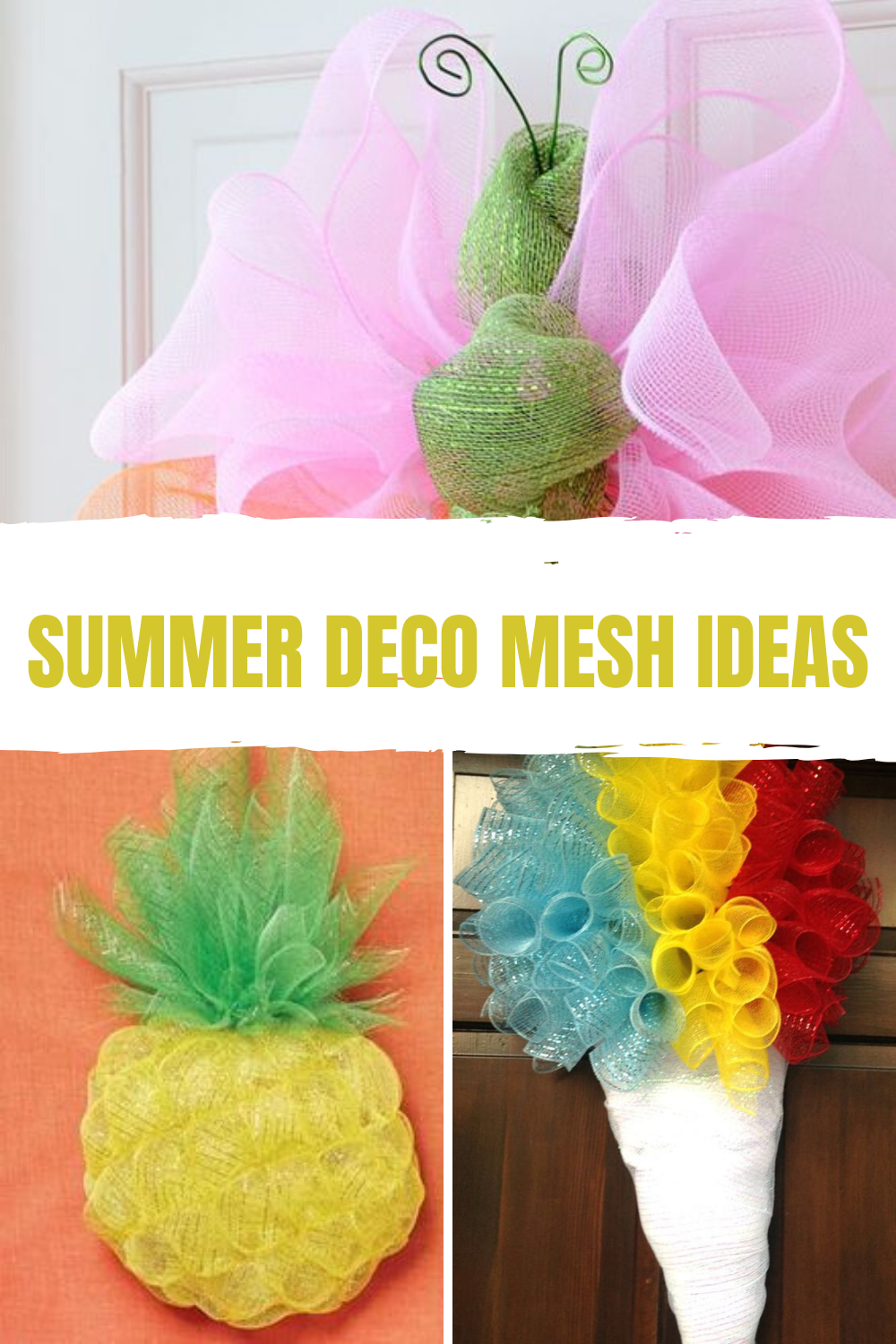 deco mesh summer wreath tutorial