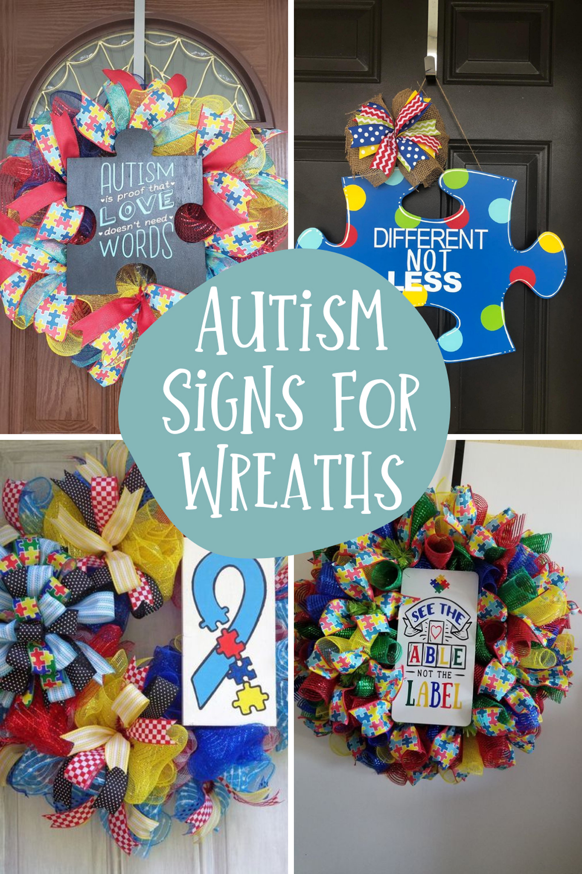 Autism Signs for Wreaths