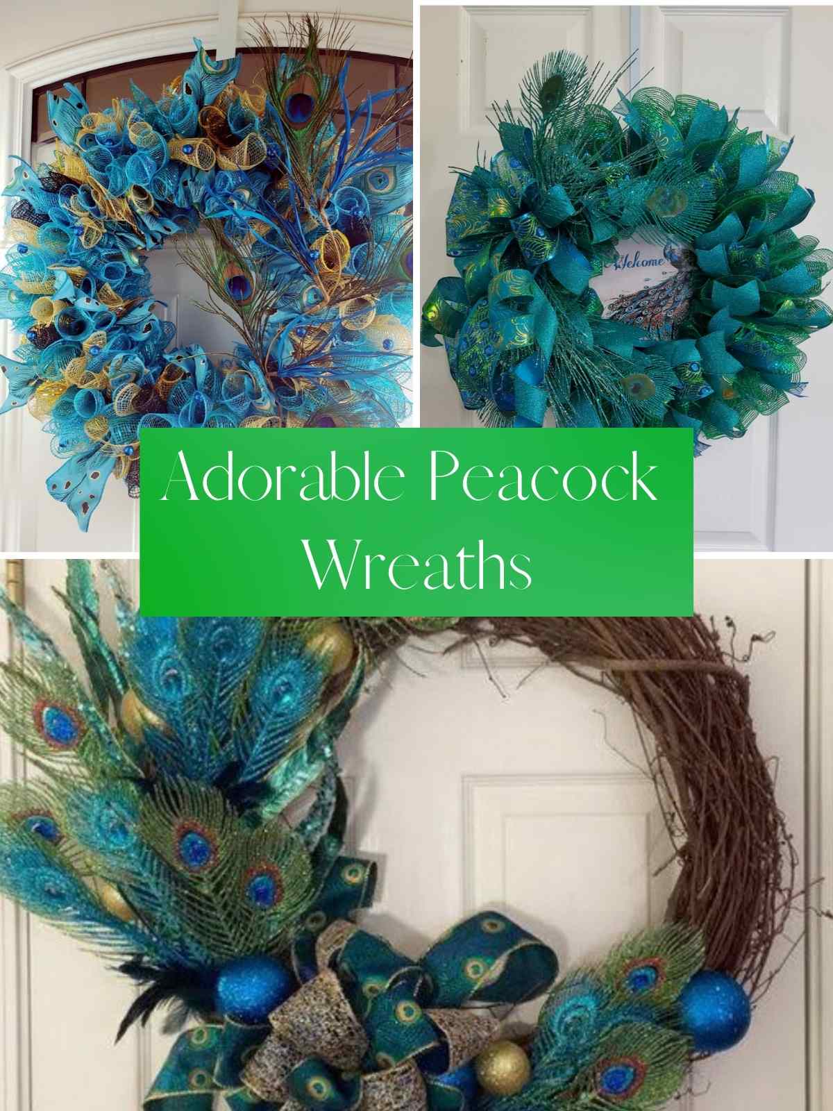 Adorable Peacock Wreaths with Deco Mesh