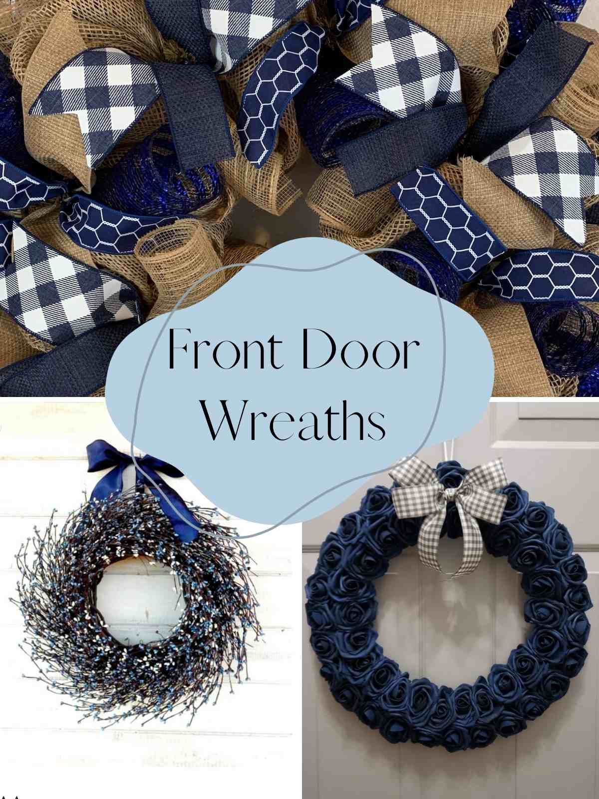 Front Door Wreath in navy