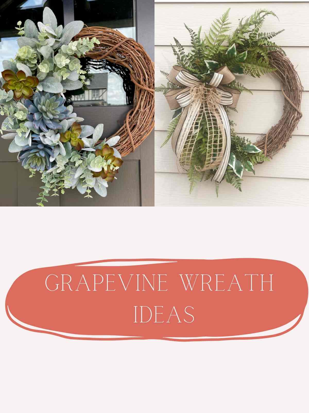 Spring wreath ideas with succulents and ferns