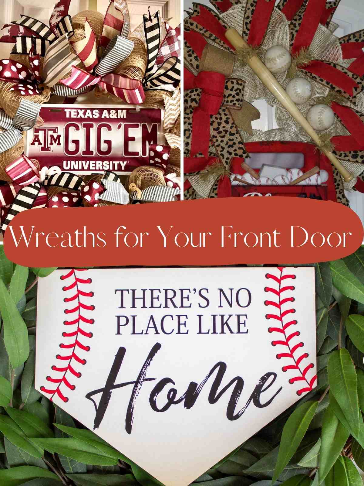 Sports wreath with burlap