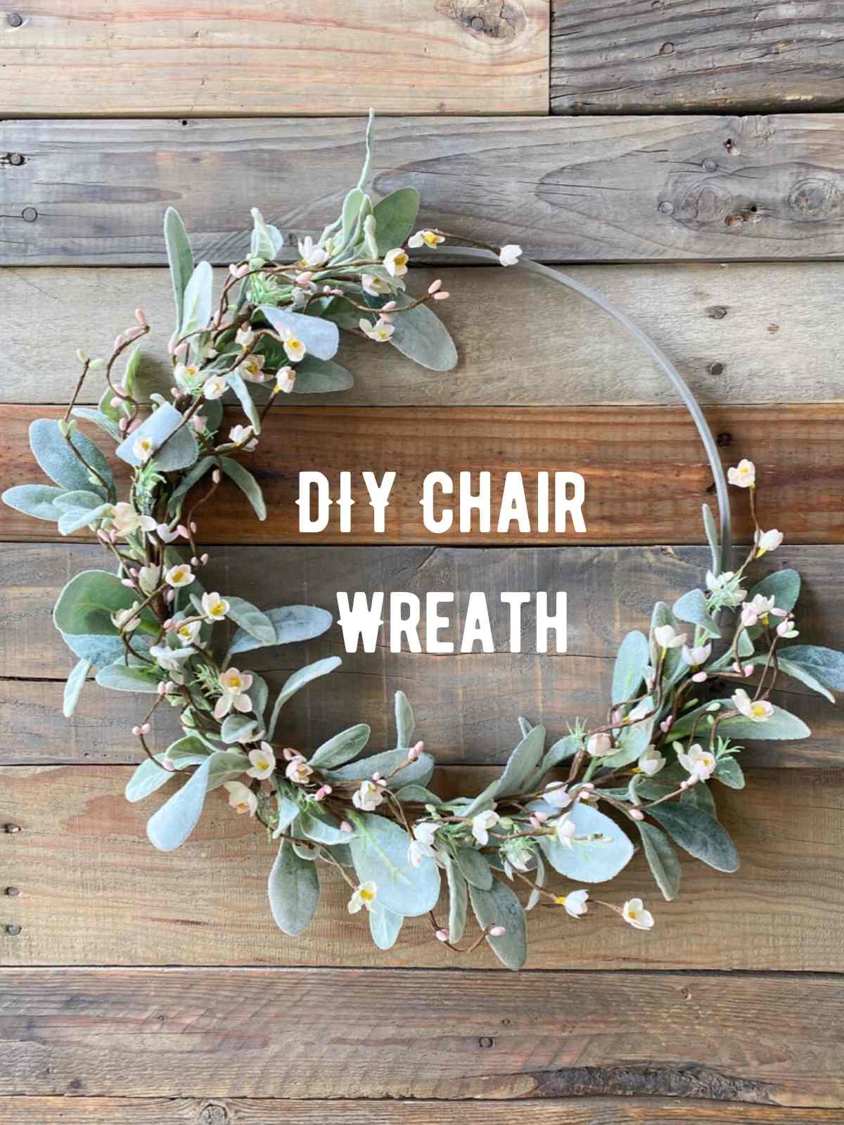 DIY Chair Wreath Instructions and supplies
