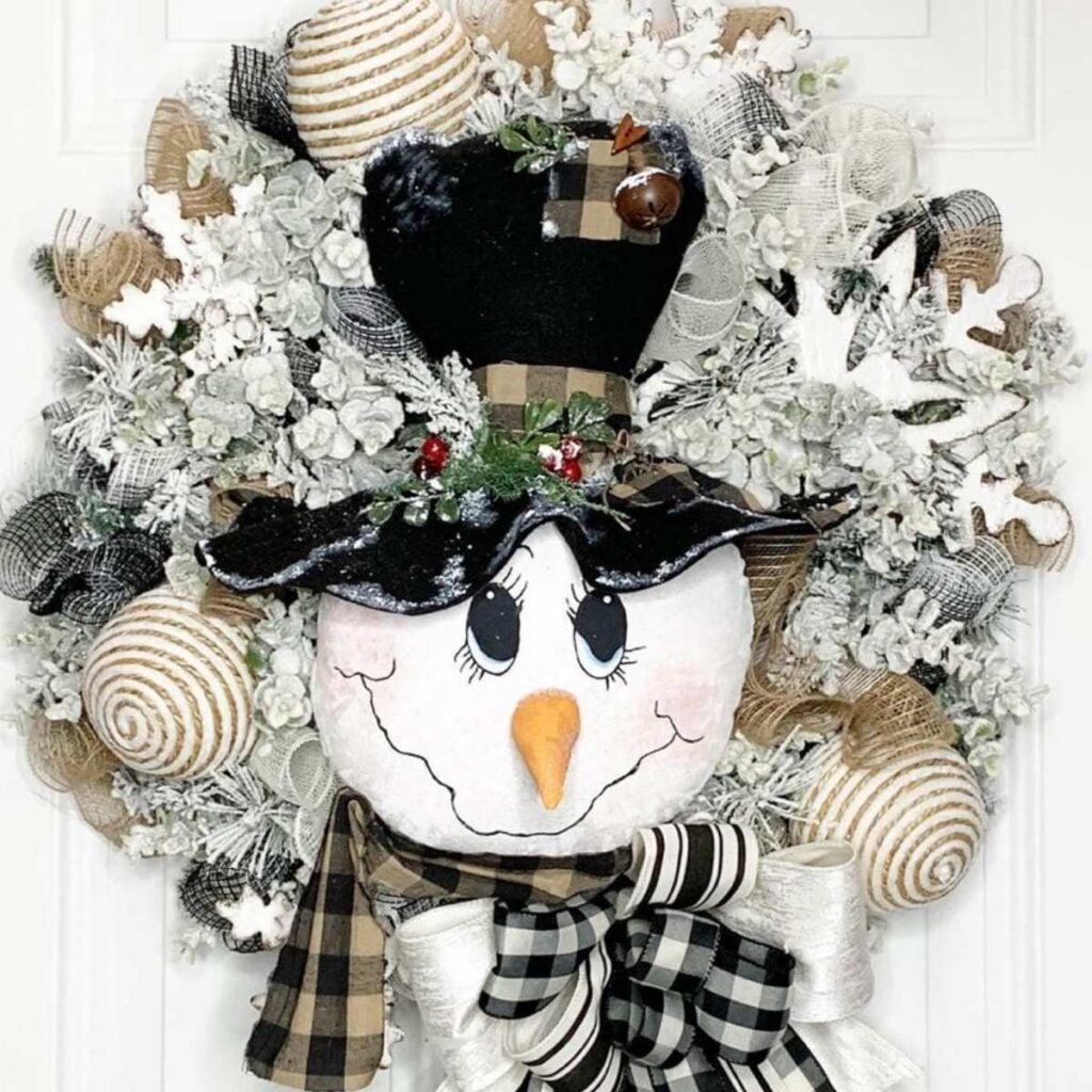 61 Cutest Snowman Wreath Ideas – Pink Pop Design