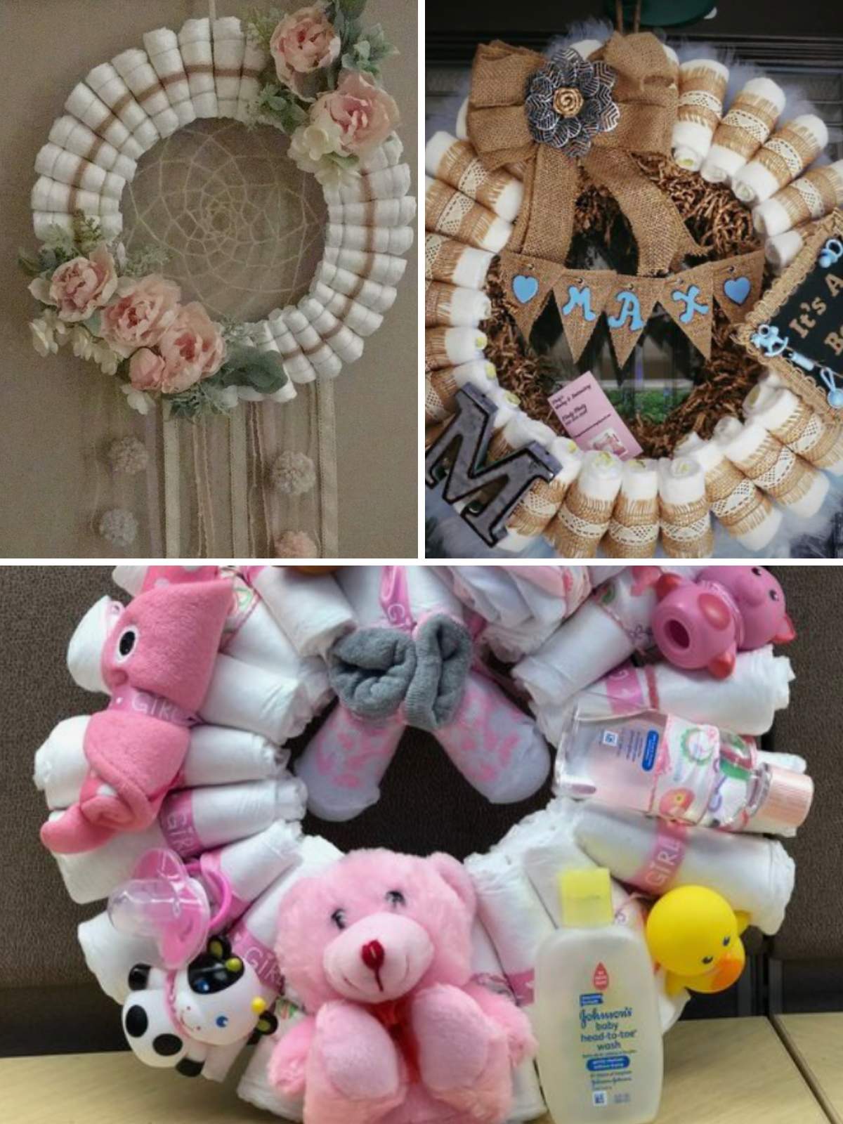 Diaper Wreath Examples and Ideas