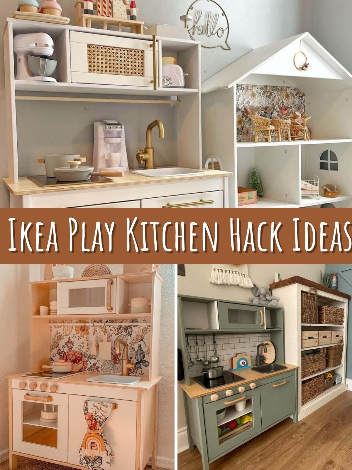 Ikea Play Kitchen Hack Ideas. Photos of 3 different Styled Kitchen