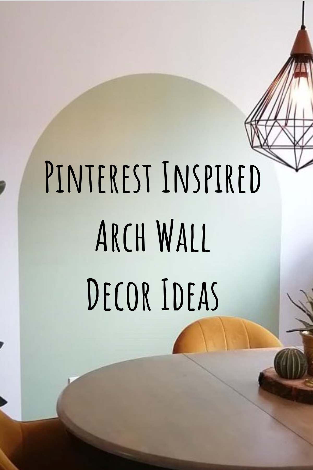 DIY Light Green Painted Arch Wall.