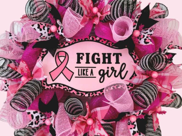 breast cancer wreath ideas