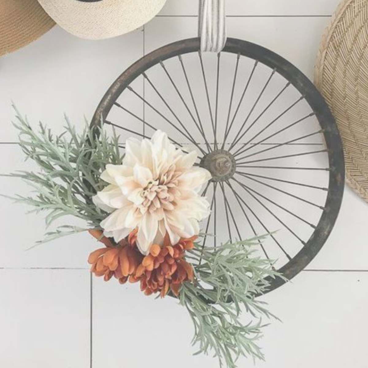 dollar tree bicycle wheel wreath ideas