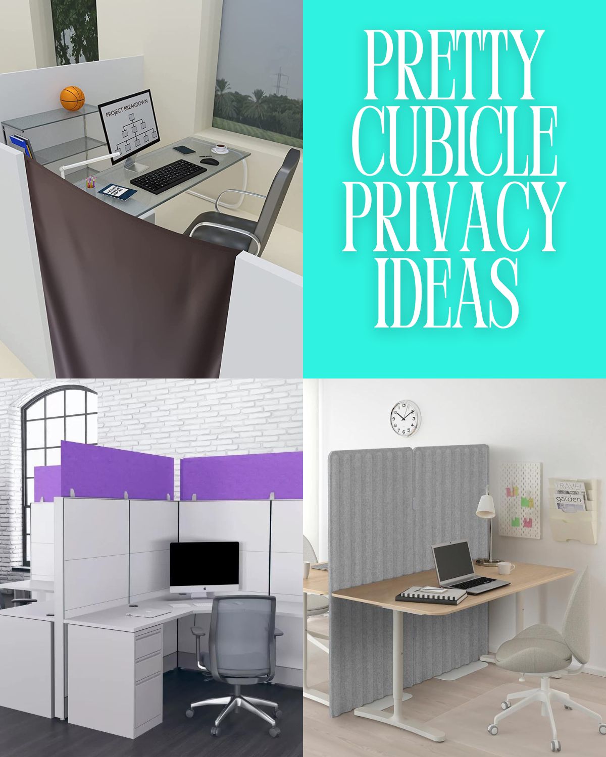 Three different ideas for pretty and private cubicles 